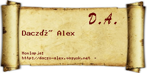 Daczó Alex névjegykártya