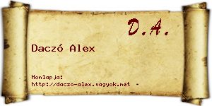 Daczó Alex névjegykártya